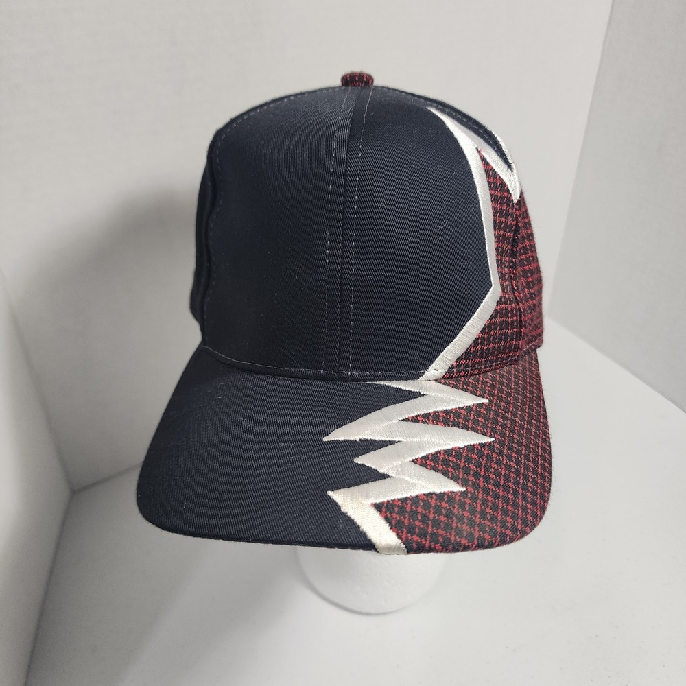 Vintage 1995 Kati Headwear Supreme Hat Black Red Houndstooth Zig Zag Strapback